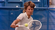 Helena Suková hraje bekhend ve finále US Open 1986.