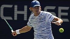 Australský tenista Alex De Minaur ve �tvrtfinále US Open.