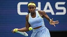 Americká tenistka Coco Gauffová v akci na US Open.