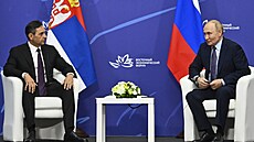 Místop�edseda srbské vlády Aleksandar Vulin se hospodá�ského fóra ve...