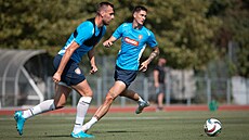 �e�tí úto�níci Tomá� �van�ara (vpravo) a Tomá� Chorý (vlevo) na tréninku...