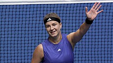 Karolína Muchová se usmívá po vít�zství v osmifinále US Open.