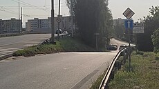 Firma Strabag Silnice roz�í�í sjezd ze Strakonické a levý odbo�ovací pruh na...