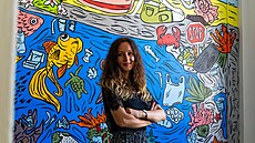 Jedna z nových maleb Klaudie vrkové na Základní kole Husova v Brn...