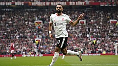 Mohamed Salah slaví gól do sít Manchesteru United.