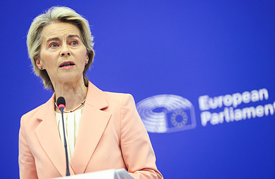 Ursula von der Leyenová oznamuje nové slo�ení Evropské komise. (17. zá�í 2024)