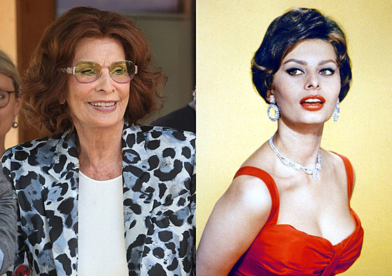 Sophia Lorenová v roce 2024 a na konci 50. let