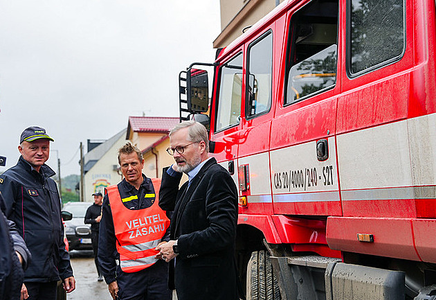 Je třeba obnovit signál, dodávku elektřiny, komunikace, řekl Fiala v Jeseníku