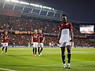 Sparanský útoník Victor Olatunji slaví gól proti Salcburku v Lize mistr.