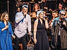 Aneta Langerová, Vojtch Dyk, Petra Hapková a tpán Kozub v dubnu 2024 bhem...