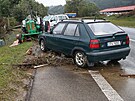 Ztor u Krnova, kde se lid vrac a seznamuj se situac, po t, co odpadla...