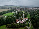 Na snmku obec Strunkovice nad Blanic a eka Blanice. (15. z 2024)