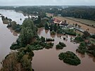 Na snmku obec Majdalena na Tebosku a eka Lunice (15. z 2024)