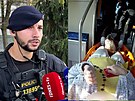 Policista Dominik Kba, z pohotovostn motorizovan jednotky, kter zasahoval u...