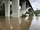 Vltava se vylila na cyklostezku na Zbraslavi. (14. z 2024)