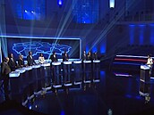 Screenshot z pedvolební debaty na T 19. srpna 2024