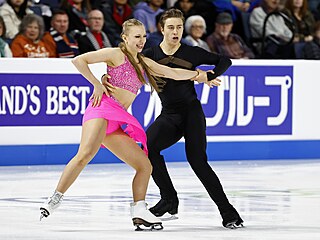 Kateina Mrzkov a Daniel Mrzek v rytmickm tanci na Americk brusli.