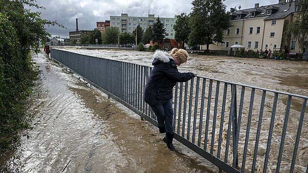 Nplavka v Opav, kam dorazila stolet voda. (15. z 2024)