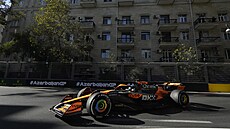 Oscar Piastri z McLarenu bhem Velké ceny Ázerbájdánu formule 1.