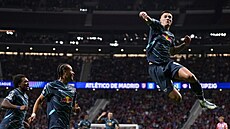 Benjamin �e�ko z Lipska a jeho gólová oslava proti Atléticu Madrid v Lize...