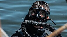 Potáp�� ukrajinského 73. námo�ního centra speciálních operací. (19. srpna 2024)