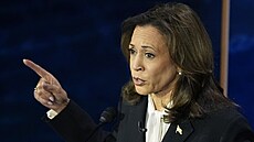 Kamala Harrisová bhem televizní debaty na ABC News (11. záí 2024)