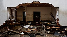 Na snímku opadající voda v Jeseníku. (16. zá�í 2024)