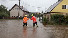 eskou republiku zasáhly extrémní det. Na snímku obec Písená. (14. záí 2024)