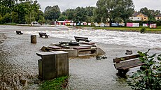 Snímek z Malého jezu na Mal�i v �eských Bud�jovicích. (15. zá�í 2024)