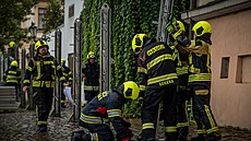 P�ípravy na velkou vodu v Praze. (13. zá�í 2024)