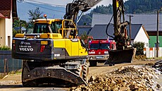 Na snímku jsou následky povodní v obci Lipová-lázn�. (17. zá�í 2024)