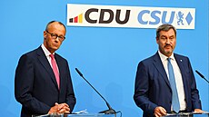 P�edseda K�es�anskodemokratické unie (CDU) Friedrich Merz na spole�né...