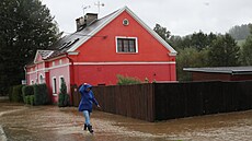 Povodn akutn eí i v obci iroká Niva na Bruntálsku. (14. záí 2024)