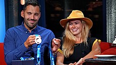 Kajaká�ský pár Josef Dostál a Ane�ka Paloudová  v Show Jana Krause (18. zá�í...