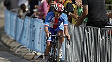 �eská cyklistka Nikola Nosková b�hem Mistrovství Evropy v silni�ní cyklistice.