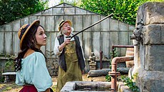 Natáení filmu Cukrkandl: Tereza Ramba a Jií Lábus
