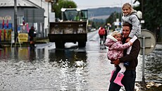 Zaplavené m�sto Litovel na Olomoucku. (16. zá�í 2024)