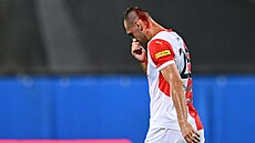 Krvavé zran�ní Tomá�e Chorého b�hem duelu v Mladé Boleslavi.