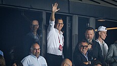 Majitel Sparty Daniel K�etínský na utkání se Salcburkem v Lize mistr�.