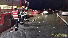 Tragicky skonila nehoda na dálnici D5 u Kladrub. idika srazila oféra, který...