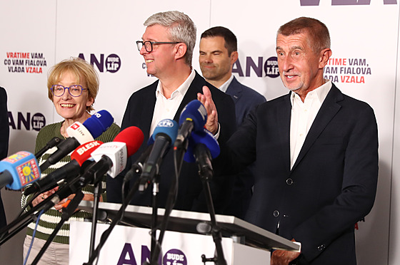 Tisková konference vítzného hnutí ANO po skonení voleb. (21. záí 2024)