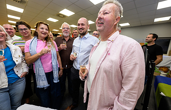 Richard Brabec po p�íjezdu do volebního �tábu ANO v Teplicích (21. zá�í 2024)