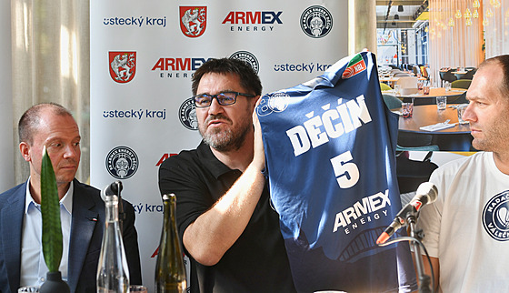 Dín, 19.9. 2024, tisková konference basketbalist Dína ped startem NBL....