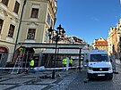 V centru Prahy zaalo demontovn neleglnch pedzahrdek. (25. z 2024)