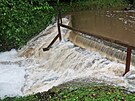 Vyplaven arel pstru farmy Bl na Opavsku, odkud odplavalo pes tunu...