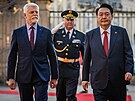 Do Prahy pijel prezident Korejské republiky Jun Sok-jol. Ve tvrtek ho na...