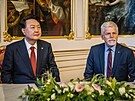 Do Prahy pijel prezident Korejské republiky Jun Sok-jol. Ve tvrtek ho na...