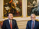Do Prahy pijel prezident Korejské republiky Jun Sok-jol. Ve tvrtek ho na...