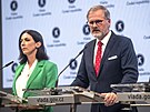 Tisková konference p�edsed� stran koalice SPOLU po jednání o odchodu Pirátské...