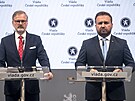 Tisková konference p�edsed� stran koalice SPOLU po jednání o odchodu Pirátské...